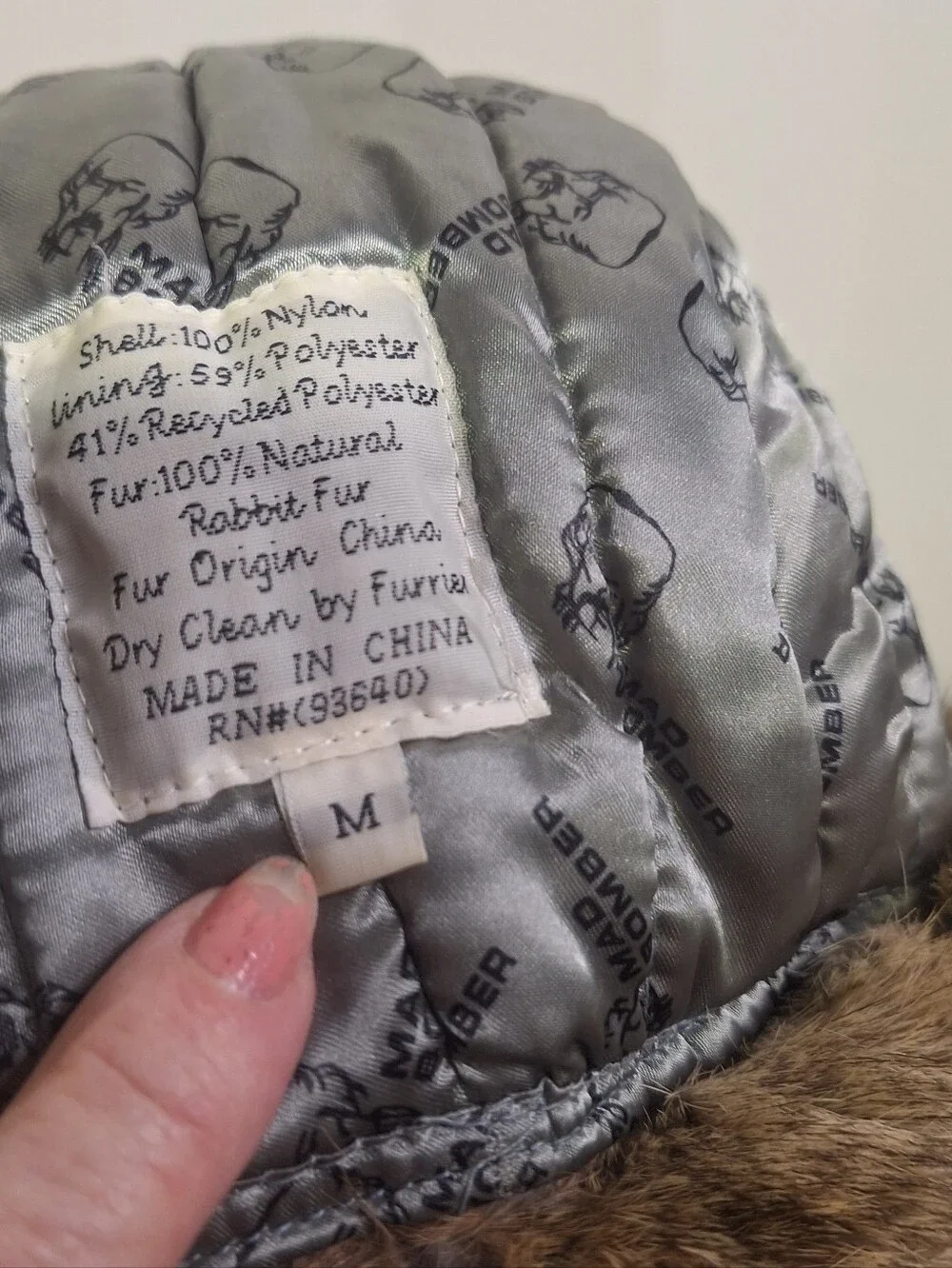 Kids Rabbit Fur Trapper Hat - Brown  Size Med
